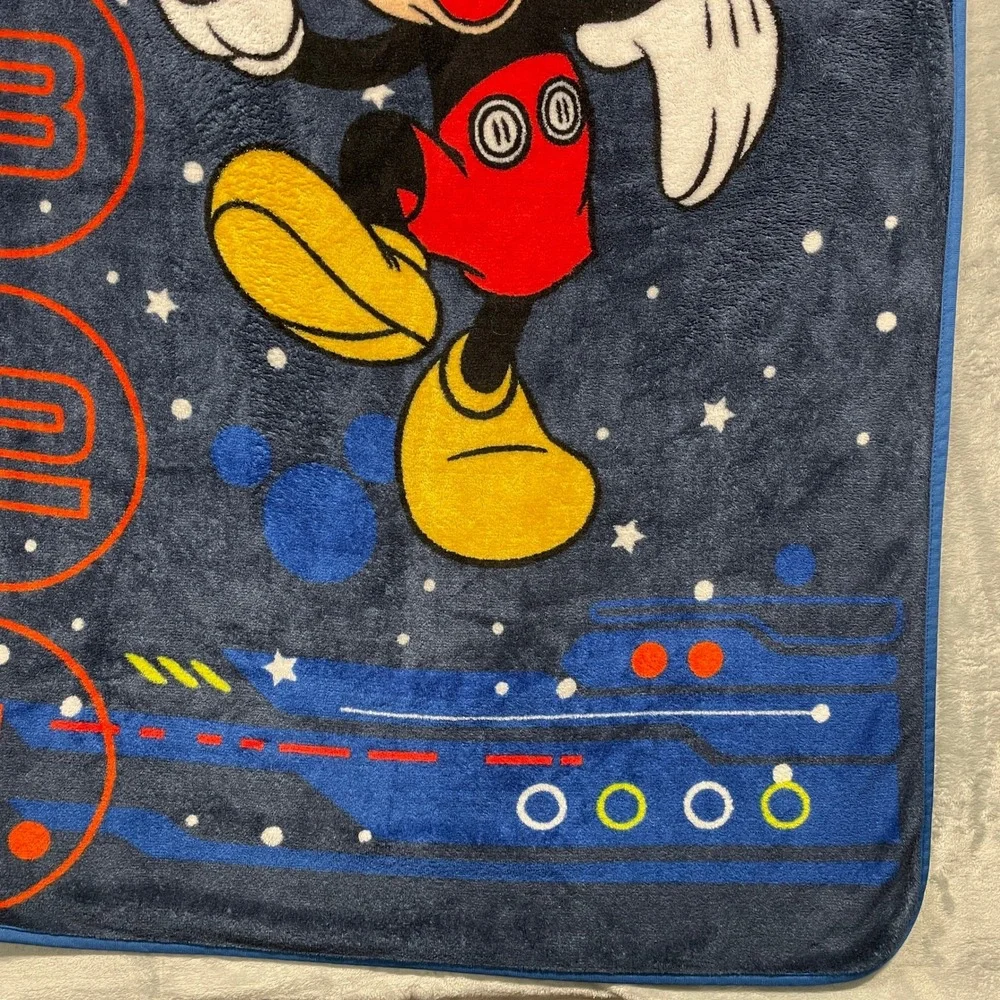 Disney Mickey Mouse Space Rocket‎ Blast Off Toddler Baby Blanket Blue